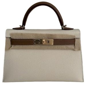 Hermès Kelly Sellier & Bicolor 20 Alezan 3G, Craie  10 Epsom 2024 W