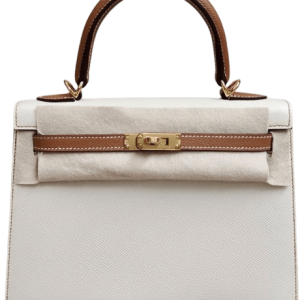 Hermès Kelly HSS & Sellier 25 Craie  10, Gold 37 Epsom 2022 U