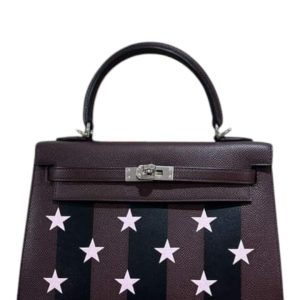 Hermès Kelly Casaque Etoilee 25 Black 89, Rose Darling M7, Rouge Sellier 0G Epsom 2024 W