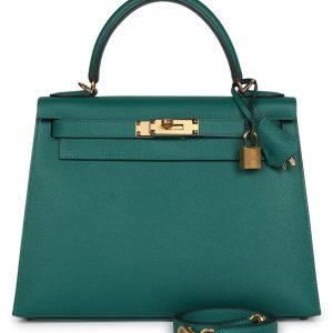 Hermès Kelly Sellier 28 Vert Malachite Z6 Epsom 2019 D