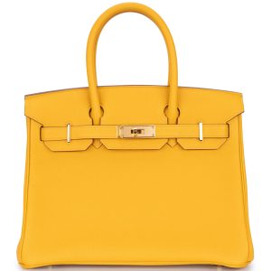 Hermès Birkin  30 Jaune Ambre 9D Togo 2020 Y