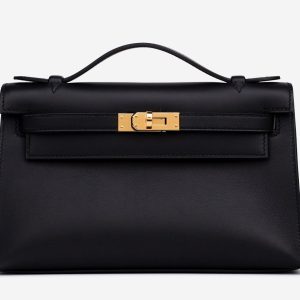 Hermès Kelly Pochette Black 89 Swift 2024 W