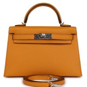 Hermès Kelly Sellier 20 Moutarde 9U Chevre Myzore 2024 W