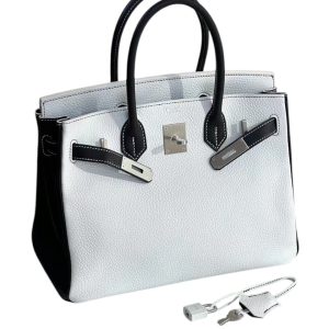 Hermès Birkin Bicolor & HSS 30 Black 89, White 01 Togo 2017 A