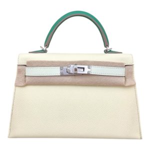 Hermès Kelly Sellier & Tricolor 20 Jaune Milton I8, Vert Fizz 0S, Vert Vertigo U4 Epsom 2024 W