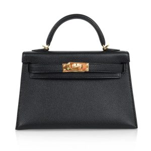 Hermès Kelly Sellier 20 Black 89 Epsom 2024 W