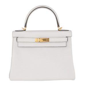 Hermès Kelly  28 Gris Pale M4 Clemence 2019 D