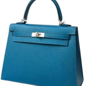 Hermès Kelly Sellier 25 Blue Deep S4 Epsom 2024 W