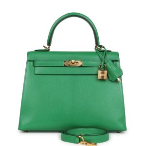 Hermès Kelly Sellier 25 Bambou 1K Chèvre Chamkila 2024 W