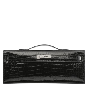 Hermès Kelly Cut Black 89 Porosus Crocodile Shiny 2012