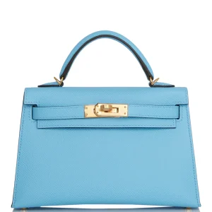 Hermès Kelly Sellier 20 Blue Celeste 7N Epsom 2022 U
