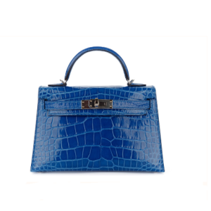 Hermès Kelly Sellier 20 Blue Zellige I7 Niloticus Crocodile Shiny 2019 D