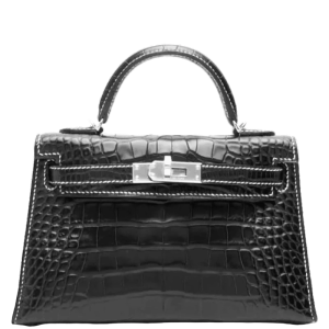 Hermès Kelly Verso 20 Black 89, Rouge H 55 Alligator Matt 2023 B