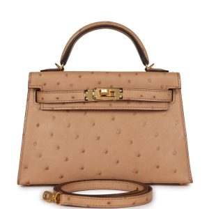 Hermès Kelly Sellier 20 Chai 0M Ostrich 2022 U