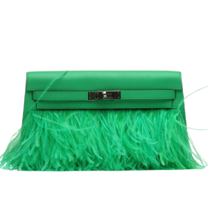 Hermès Kelly Elan Feather Vert Comics 0Z Chèvre Chamkila, Ostrich 2023 B