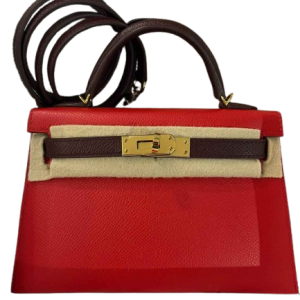 Hermès Kelly Bicolor & HSS & Sellier 20 Bordeaux  57, Rouge Coeur S3 Epsom 2021 Z