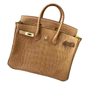Hermès Birkin HSS & Verso 25 Jaune de Naples 9O, Kraft 2H Alligator Matt 2022 Z