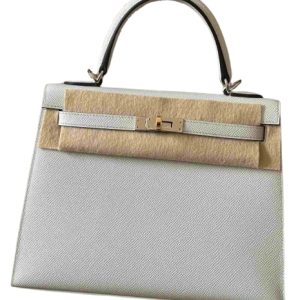 Hermès Kelly Sellier 25 Gris Platine N4 Epsom 2024 W