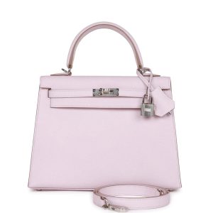 Hermès Kelly Sellier 25 Mauve Pale 09 Epsom 2024 W