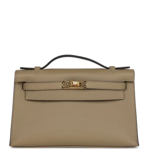 Hermès Kelly Pochette Beige Marfa 8Q Swift 2024 W
