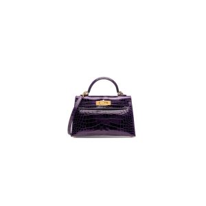 Hermès Kelly  20 Cassis N5 Alligator Shiny 2020 Y