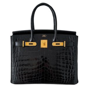 Hermès Birkin  35 Black 89 Niloticus Crocodile Shiny 2009 M