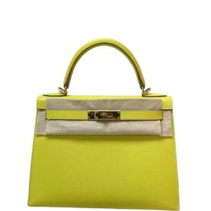 Hermès Kelly Sellier 28 Lime 9R Epsom 2019 D
