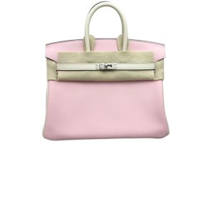 Hermès Birkin Bicolor 25 Nata I2, Rose Sakura 3Q Swift 2023 B