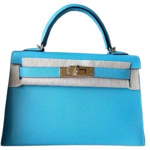 Hermès Kelly Sellier 20 Blue Du Nord P3 Epsom 2019 D