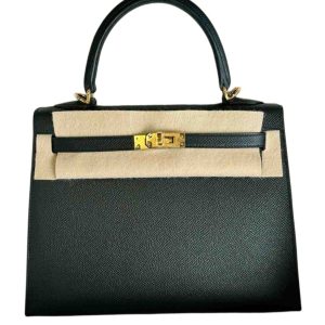 Hermès Kelly Sellier 25 Black 89 Epsom 2024 W