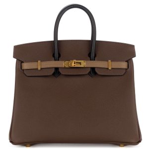 Hermès Birkin HSS & Tricolor 25 Black 89, Ecorce  4C, Etoupe  18 Epsom 2024 W