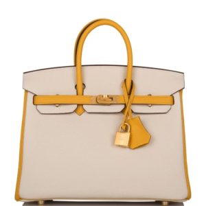Hermès Birkin HSS & Verso 25 Jaune Ambre 9D Togo 2023 B