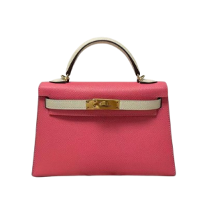 Hermès Kelly Sellier & Bicolor 20 Craie  10, Rose Lipstick U5 Epsom 2020 Y