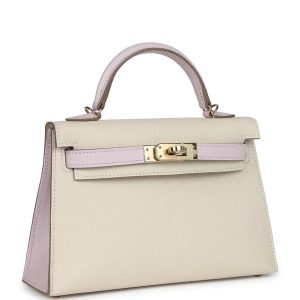 Hermès Kelly HSS & Sellier & Bicolor 20 Craie  10, Mauve Pale 09 Epsom 2024 W