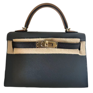 Hermès Kelly Tricolor 20 Black 89, Gold 37, Gris Misty H0 Epsom 2024 W