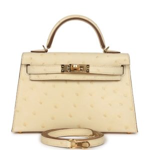 Hermès Kelly Sellier 20 Vanille Y1 Ostrich 2022 U