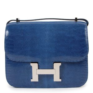 Hermès Constance  18 Blue Saphir T7 Lizard 2021 Z
