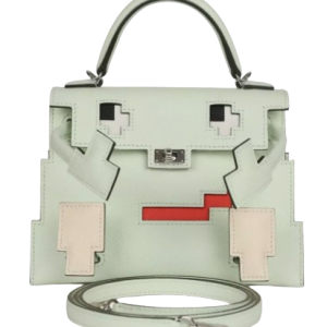 Hermès Kelly Doll Pixel & Sellier Nata I2, Rose Texas 0E, Vert Fizz 0S Epsom 2023 B