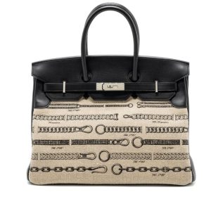 Hermès Birkin Dechainee 35 Black 89 Swift, Toile Dechainee 2017 A