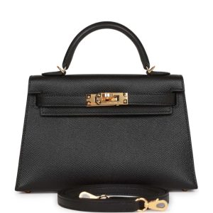 Hermès Kelly Sellier 20 Black 89 Epsom 2018 C
