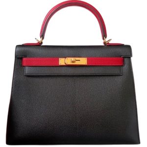 Hermès Kelly Bicolor & HSS & Sellier 28 Black 89, Rouge Casaque Q5 Chevre Myzore 2013 Q