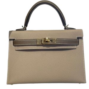 Hermès Kelly Sellier & Bicolor 20 Etoupe  18, Trench S2 Epsom 2021 Z