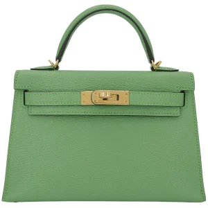 Hermès Kelly  20 Vert Criquet 3I Chevre Myzore 2021 Z