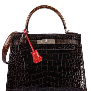 Hermès Kelly  28 Ebene  46, Macassar 3S, Miel 33, Rose Extreme I6 Alligator Shiny 2020 Y