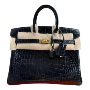 Hermès Birkin  25 Black 89 Porosus Crocodile Shiny 2021 Z