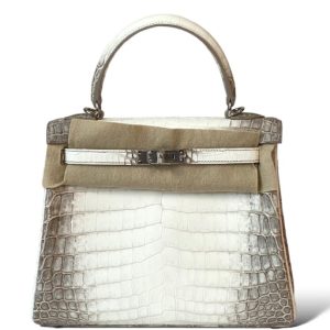 Hermès Kelly Himalaya 25 White 01 Niloticus Crocodile Matt 2024 W