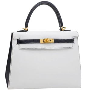 Hermès Kelly Bicolor & HSS & Sellier 25 Black 89, White 01 Epsom 2020 Y