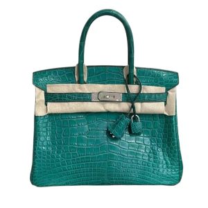 Hermès Birkin  30 Blue Paon  7F Niloticus Crocodile Matt 2013 Q