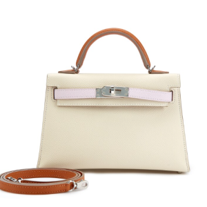 Hermès Kelly Sellier & Tricolor 20 Craie  10, Gold 37, Mauve Pale 09 Epsom 2023 B