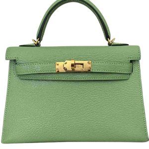 Hermès Kelly Sellier 20 Vert Criquet 3I Chevre Myzore 2021 Z